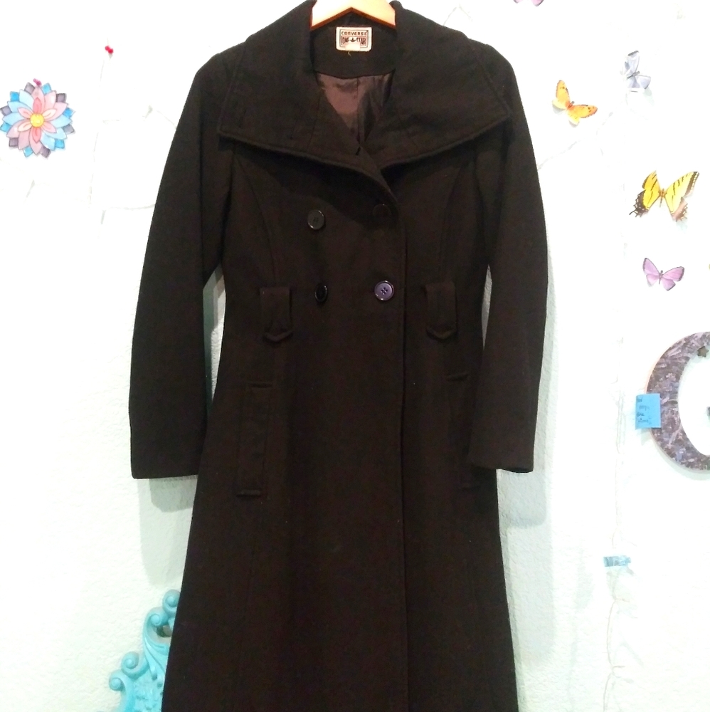 Converse long black coat